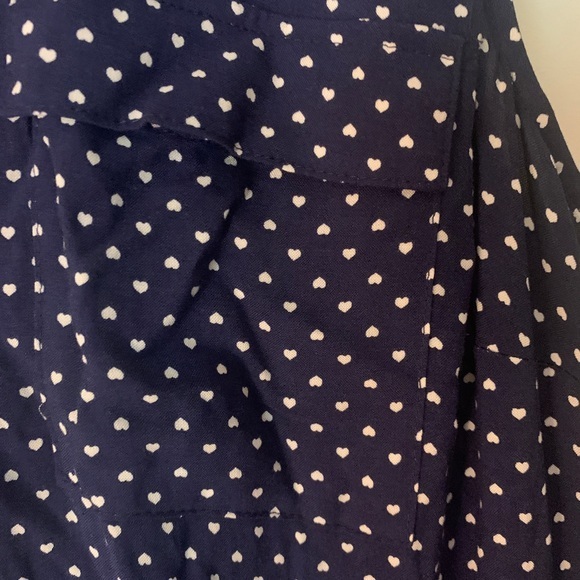 Midi Navy Blue Polka Dot Heart Shirt Dress Torrid 0X - Picture 7 of 11